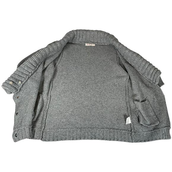 Vintage Dorothy Lee Gray Wool-Cashmere Bubble Sleeve Black Velvet Buttons Medium - Picture 8 of 13